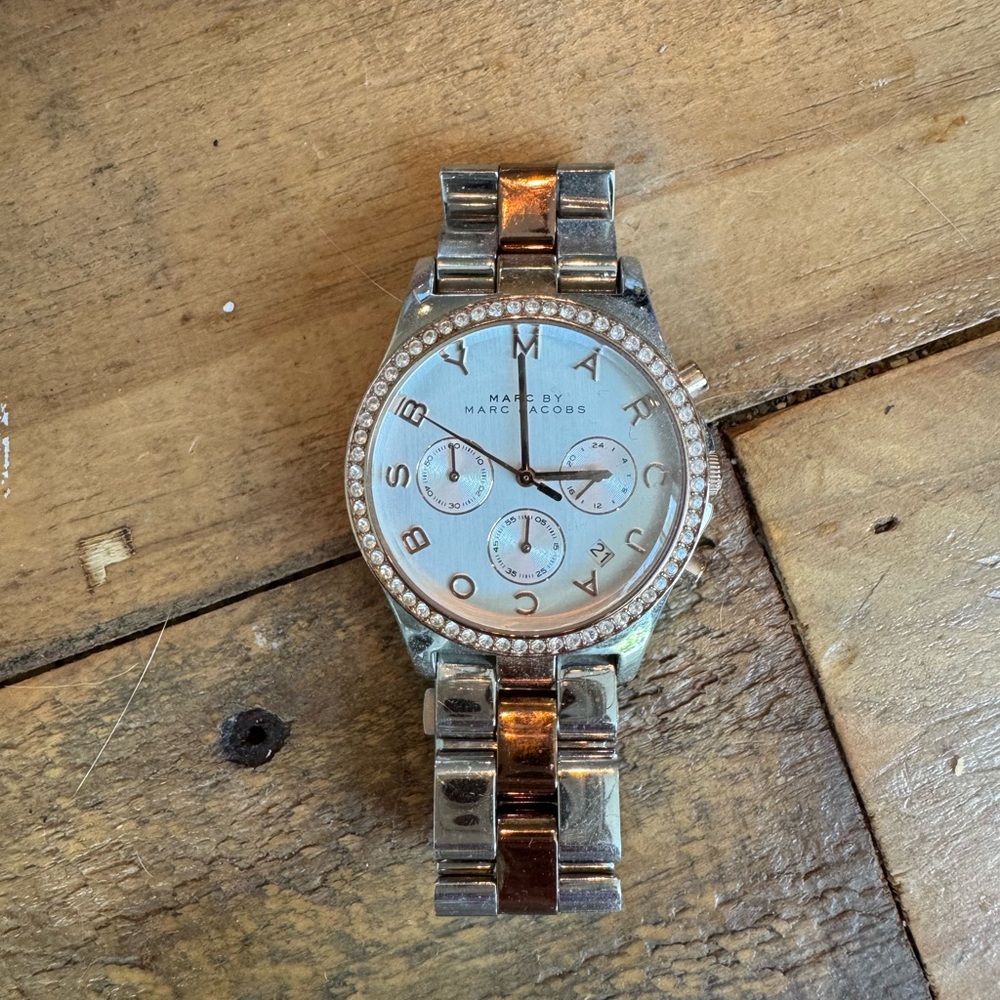 Marc Jacobs Silver and Rose Gold Watch